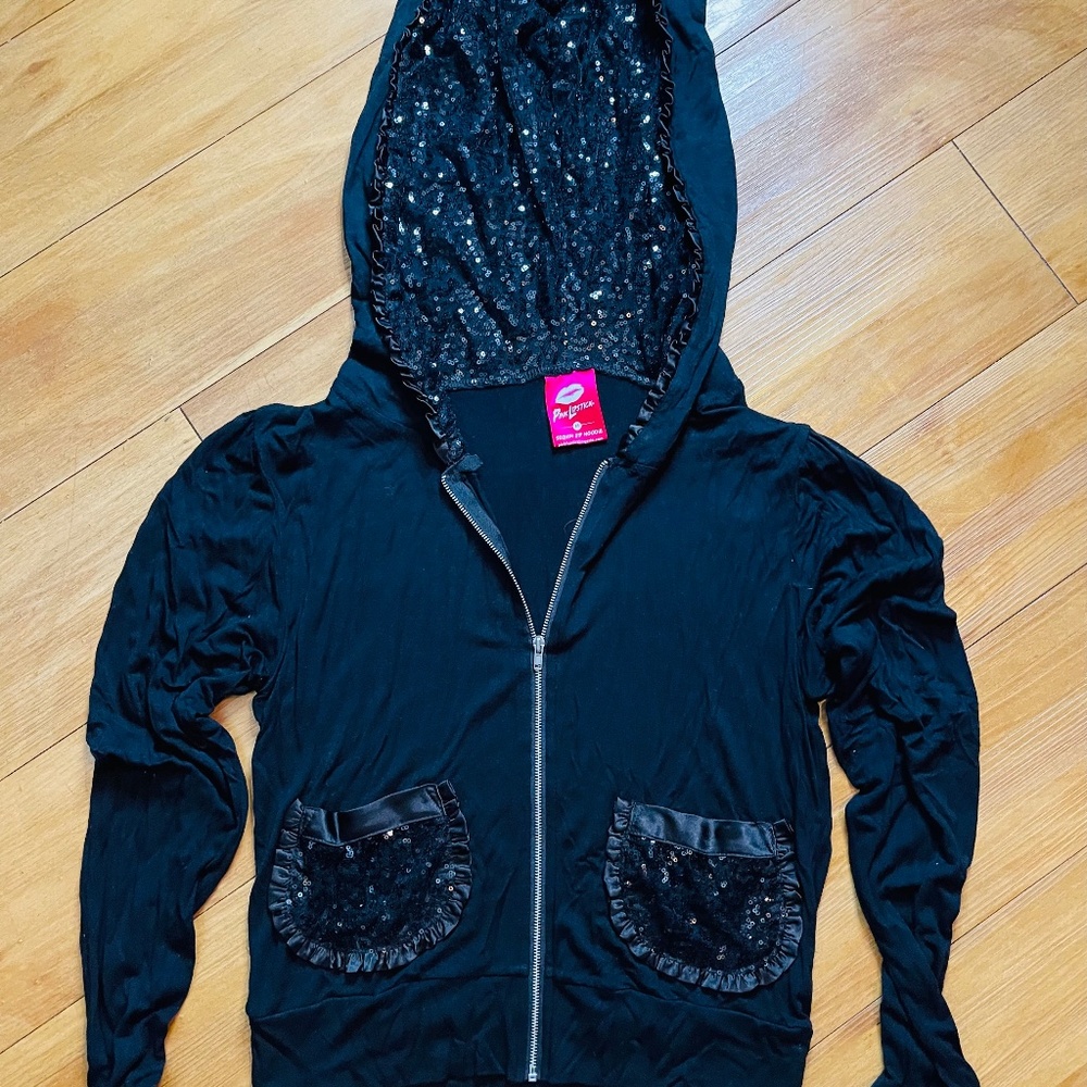 Pink lipstick at leisure sequin jacket/hoodie